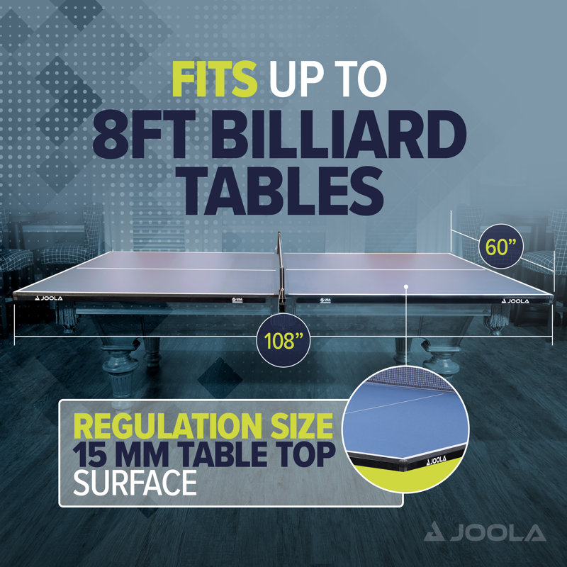 JOOLA Table Tennis Conversion Top Full Sized MDF Ping Pong Table Top for Pool Tables and
